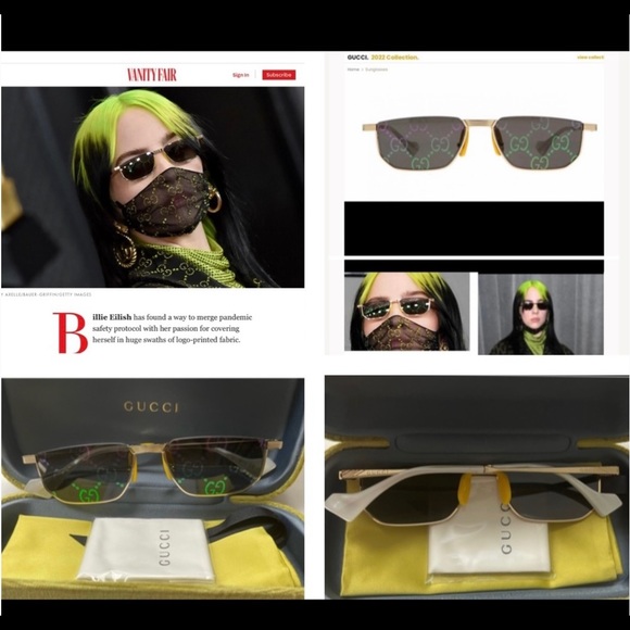 GUCCI UNISEX ORANGE MIRROR , SAME STYLE WORE TO THE GRAMMYS ON BILLIE EILISH - Picture 4 of 16